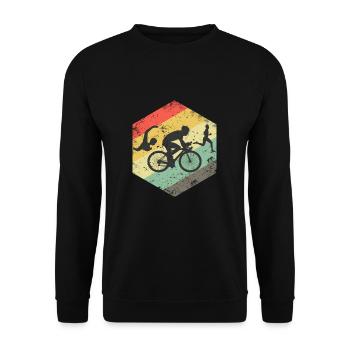Triathlon Triathlet Geschenk Geschenkidee - Sweat-shirt Unisexe - noir - Devant - Alina (178cm) & Michal (187cm)