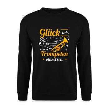 Trompete - Unisex Pullover - Schwarz - Vorne - Alina (178cm) & Michal (187cm)
