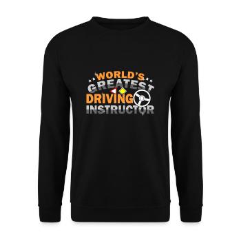 driving instructor - Unisex Sweatshirt - black - Front - Alina (178cm) & Michal (187cm)