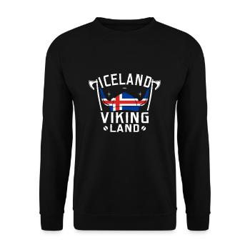 Iceland - Unisex Sweatshirt - black - Front - Alina (178cm) & Michal (187cm)