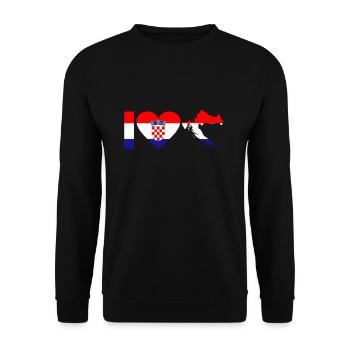 Croatia - Unisex Sweatshirt - black - Front - Alina (178cm) & Michal (187cm)