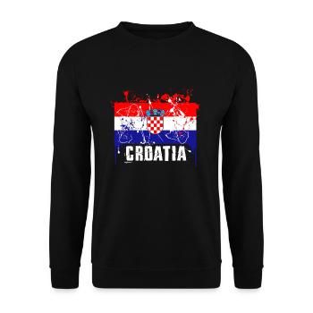 Croatia - Unisex Sweatshirt - black - Front - Alina (178cm) & Michal (187cm)