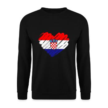Croatia - Unisex Sweatshirt - black - Front - Alina (178cm) & Michal (187cm)
