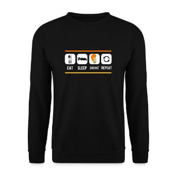 Anime - Sweat-shirt Unisexe - noir - Devant - Alina (178cm) & Michal (187cm)
