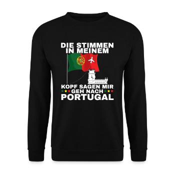 Portugal - Unisex Pullover - Schwarz - Vorne - Alina (178cm) & Michal (187cm)