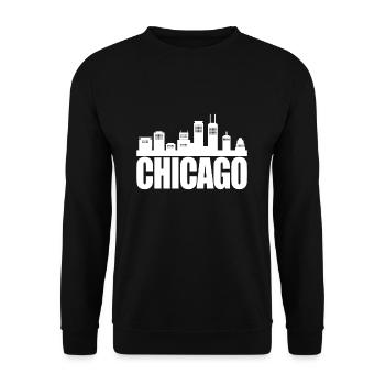 Chicago - Unisex Sweatshirt - black - Front - Alina (178cm) & Michal (187cm)