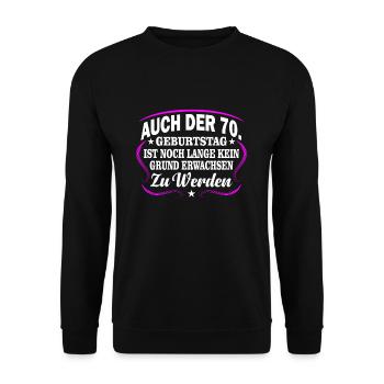 70. Geburtstag - Unisex Pullover - Schwarz - Vorne - Alina (178cm) & Michal (187cm)
