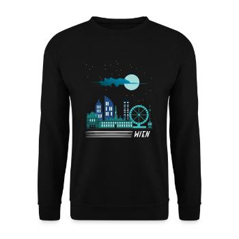 Vienna - Unisex Sweatshirt - black - Front - Alina (178cm) & Michal (187cm)