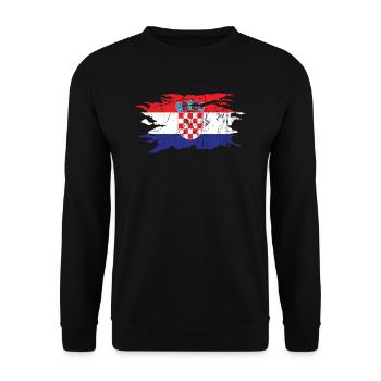 Kroatien - Unisex Pullover - Schwarz - Vorne - Alina (178cm) & Michal (187cm)