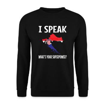 Kroatien - Unisex Pullover - Schwarz - Vorne - Alina (178cm) & Michal (187cm)