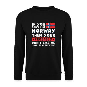 Norway - Unisex Sweatshirt - black - Front - Alina (178cm) & Michal (187cm)