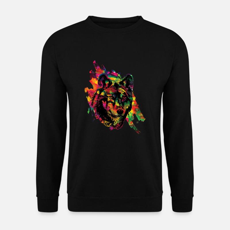 Wolf - Unisex Pullover - Schwarz