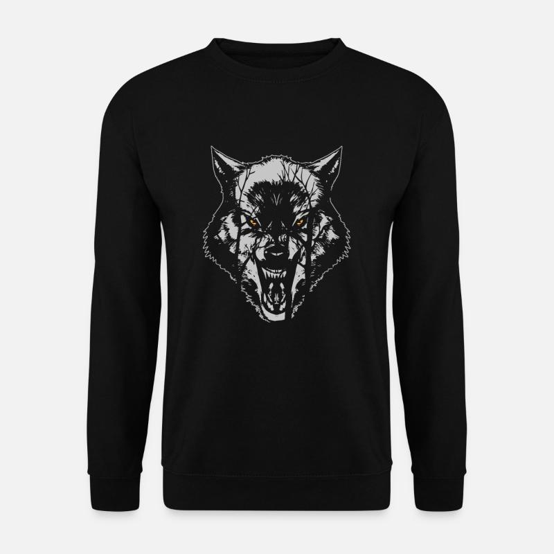 Wolf - Unisex Pullover - Schwarz