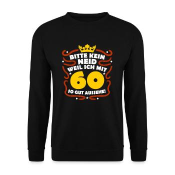 60th birthday - Unisex Sweatshirt - black - Front - Alina (178cm) & Michal (187cm)