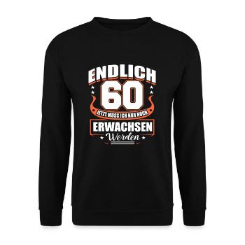 60th birthday - Unisex Sweatshirt - black - Front - Alina (178cm) & Michal (187cm)