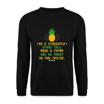 ananas - Sweat-shirt Unisexe - noir - Devant - Alina (178cm) & Michal (187cm)