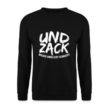 lustiger Spruch - Unisex Pullover - Schwarz - Vorne - Alina (178cm) & Michal (187cm)