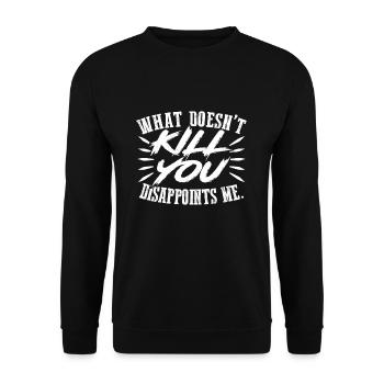 énonciation drôle - Sweat-shirt Unisexe - noir - Devant - Alina (178cm) & Michal (187cm)
