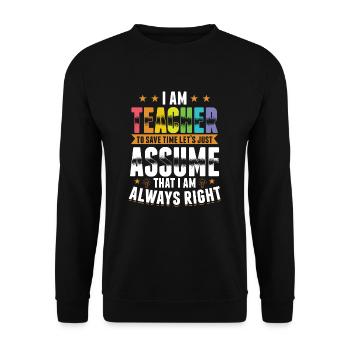 professeur - Sweat-shirt Unisexe - noir - Devant - Alina (178cm) & Michal (187cm)
