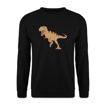 Dinosaurier Dino Dinos T-Rex Geschenk Geschenkidee - Unisex Pullover - Schwarz - Vorne - Alina (178cm) & Michal (187cm)