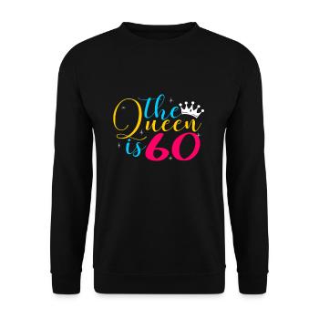 60th birthday - Unisex Sweatshirt - black - Front - Alina (178cm) & Michal (187cm)