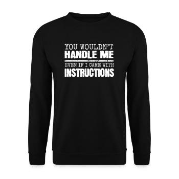 funny saying funny sayings - Unisex Sweatshirt - black - Front - Alina (178cm) & Michal (187cm)