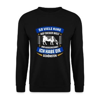 Kuh Kühe - Unisex Pullover - Schwarz - Vorne - Alina (178cm) & Michal (187cm)