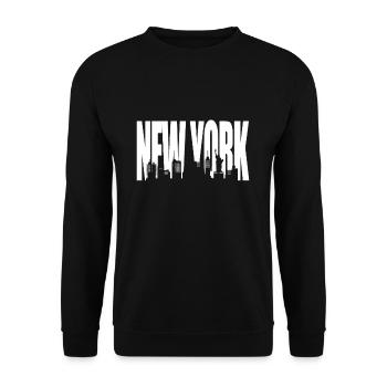 New York - Unisex Pullover - Schwarz - Vorne - Alina (178cm) & Michal (187cm)