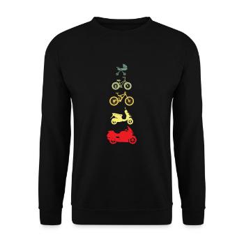 Motorcycle - Unisex Sweatshirt - black - Front - Alina (178cm) & Michal (187cm)