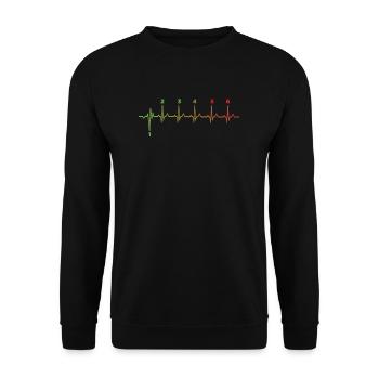 Motorcycle - Unisex Sweatshirt - black - Front - Alina (178cm) & Michal (187cm)