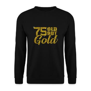 75. Geburtstag - Unisex Pullover - Schwarz - Vorne - Alina (178cm) & Michal (187cm)