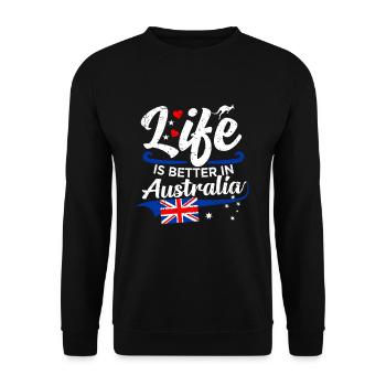 Australien - Unisex Pullover - Schwarz - Vorne - Alina (178cm) & Michal (187cm)