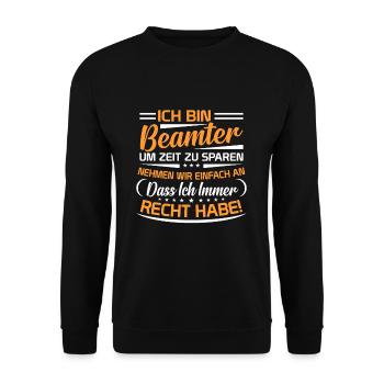 Beamter - Unisex Pullover - Schwarz - Vorne - Alina (178cm) & Michal (187cm)