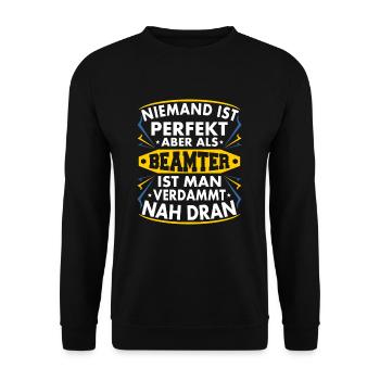 Beamter - Unisex Pullover - Schwarz - Vorne - Alina (178cm) & Michal (187cm)