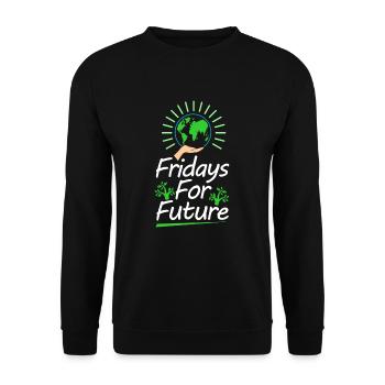 Friday for future Climate change - Unisex Sweatshirt - black - Front - Alina (178cm) & Michal (187cm)