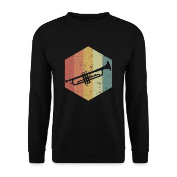 Trompete - Unisex Pullover - Schwarz - Vorne - Alina (178cm) & Michal (187cm)