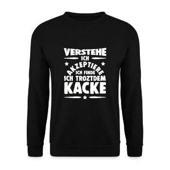 Scheiße Doof Dumm Dumme Welt Lustiger Spruch Dumme - Unisex Pullover - Schwarz - Vorne - Alina (178cm) & Michal (187cm)