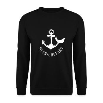 Meerjungfrau - Unisex Pullover - Schwarz - Vorne - Alina (178cm) & Michal (187cm)