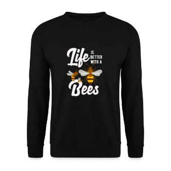 Imker - Unisex Pullover - Schwarz - Vorne - Alina (178cm) & Michal (187cm)
