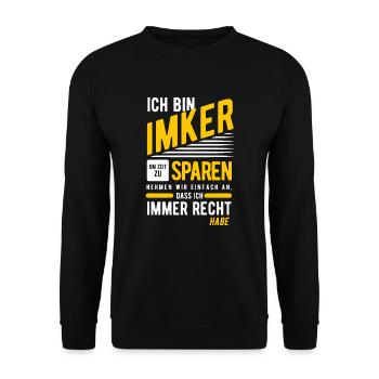 Imker - Unisex Pullover - Schwarz - Vorne - Alina (178cm) & Michal (187cm)