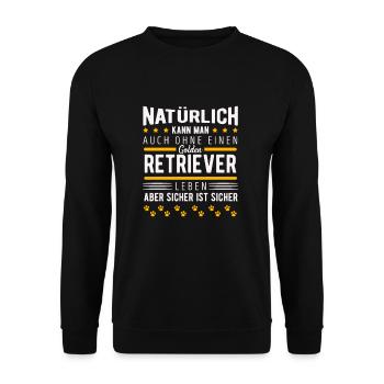 Golden Retriever - Sweat-shirt Unisexe - noir - Devant - Alina (178cm) & Michal (187cm)