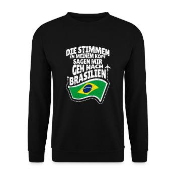 Brasilien - Unisex Pullover - Schwarz - Vorne - Alina (178cm) & Michal (187cm)
