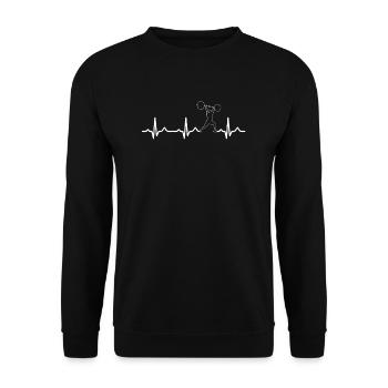 fitness trainer - Unisex Sweatshirt - black - Front - Alina (178cm) & Michal (187cm)
