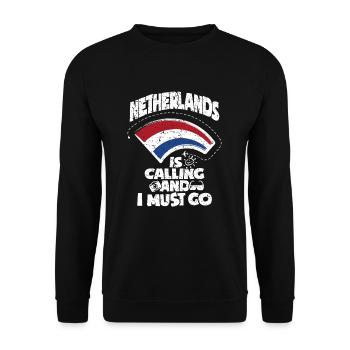 Netherlands - Unisex Sweatshirt - black - Front - Alina (178cm) & Michal (187cm)