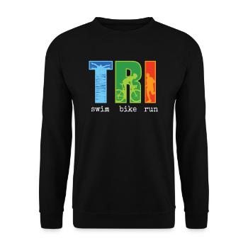 Triathlon - Unisex Sweatshirt - black - Front - Alina (178cm) & Michal (187cm)