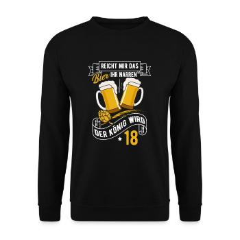 18th birthday - Unisex Sweatshirt - black - Front - Alina (178cm) & Michal (187cm)