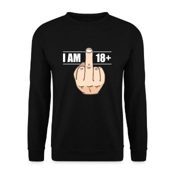 18th birthday - Unisex Sweatshirt - black - Front - Alina (178cm) & Michal (187cm)