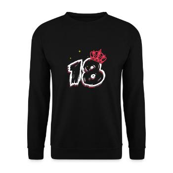 18th birthday - Unisex Sweatshirt - black - Front - Alina (178cm) & Michal (187cm)
