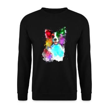 Border Collie - Unisex Sweatshirt - black - Front - Alina (178cm) & Michal (187cm)