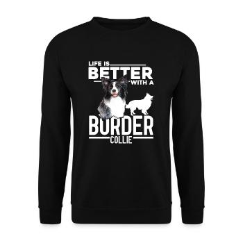 Border Collie - Sweat-shirt Unisexe - noir - Devant - Alina (178cm) & Michal (187cm)